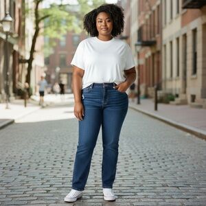 Simply Vera Vera Wang Dark Blue Straight Leg Jeans